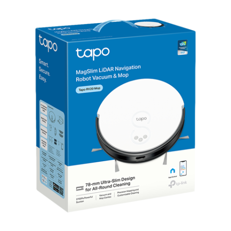 Aspirator robot RV20 Mop, Spalare umeda, 2700Pa, MagSlim LiDAR & Gyro - TP-Link Tapo TapoRV20Mop - imagine 4