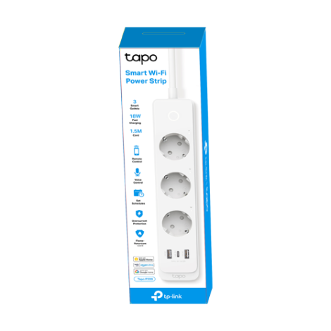 Prelungitor Wi-Fi Smart, 3 prize, 1 x USB-C, 2 x USB-A - TP-Link Tapo TapoP300 - imagine 3