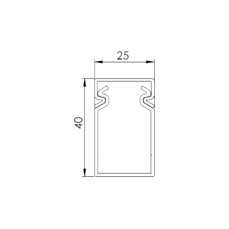 Canal cablu perforat 25x40 mm, cu capac, 2m - DLX PVCP-257-40 - imagine 2
