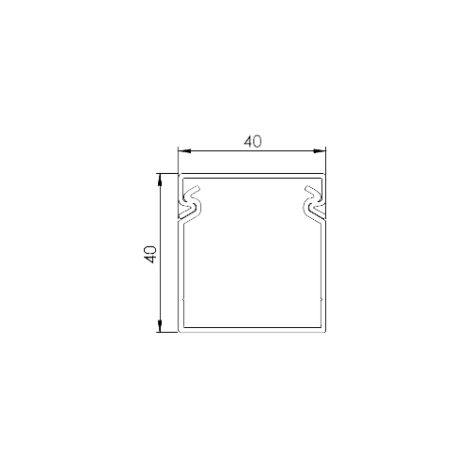 Canal cablu perforat 40x40 mm, cu capac, 2m - DLX PVCP-407-40 - imagine 2