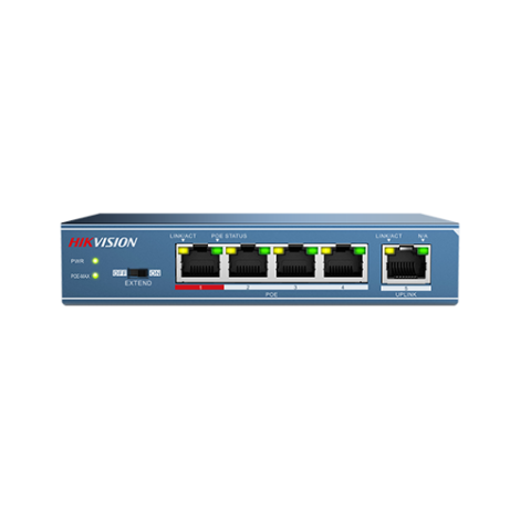 Switch 4 porturi PoE, 1 port uplink- HIKVISION DS-3E0105P-E-M
