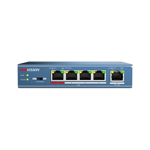 Switch 4 porturi PoE, 1 port uplink- HIKVISION DS-3E0105P-E-M