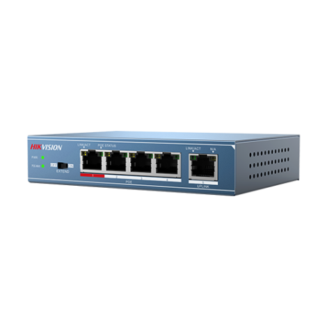 Switch 4 porturi PoE, 1 port uplink- HIKVISION DS-3E0105P-E-M - imagine 2