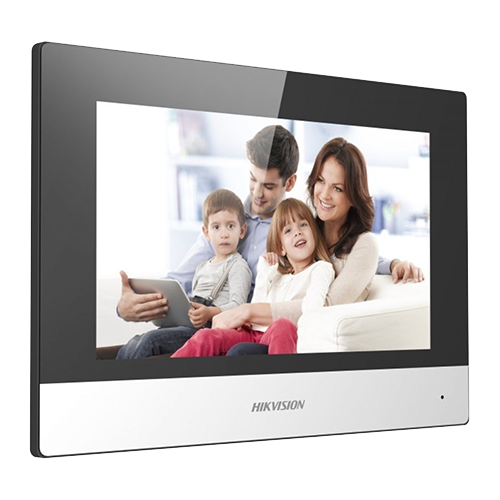 Monitor videointerfon TCP/IP Wireless, Touch Screen TFT LCD 7inch, NEGRU - HIKVISION DS-KH6320-WTE1