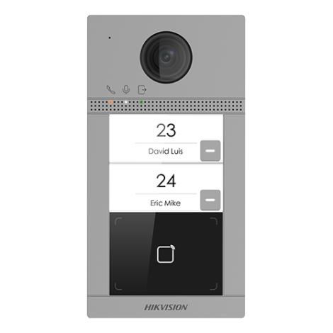 Panou exterior videointerfon TCP/IP pentru 2 familii, Wi-Fi 2.4GHz, control acces integrat - HIKVISION DS-KV8213-WME1 - imagine 2