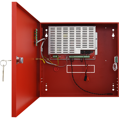 Sursa de alimentare EN 54-4, 27.6V/4.6A, cutie metalica cu loc acumulatori 2x7Ah/12V - PULSAR EN54C-5A7