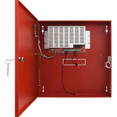 Sursa de alimentare EN 54-4, 27.6V/4.2A, cutie metalica cu loc acumulatori 2x17Ah/12V - PULSAR EN54C-5A17