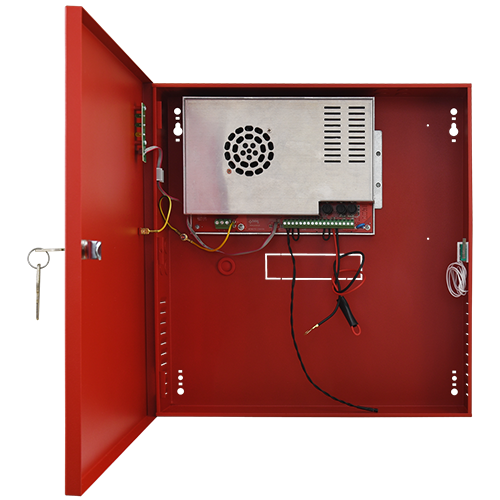 Sursa de alimentare EN 54-4, 27.6V/9.2A, cutie metalica cu loc acumulatori 2x17Ah/12V - PULSAR EN54C-10A17
