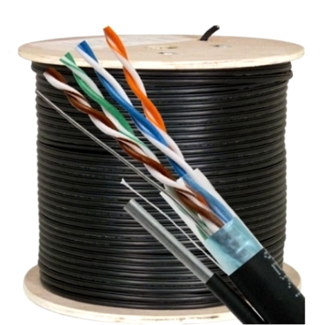 Cablu FTP autoportant, cat 5E, CUPRU 100%, 305m, negru TSY-FTP5E-MESS - imagine 2