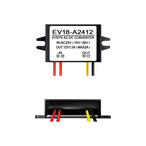 Convertor tensiune 14-28VAC la 12VDC, 1.5A EV18-A2412