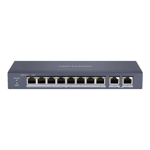 Switch 8 porturi PoE, 2 porturi uplink RJ45 Gigabit - HIKVISION DS-3E0310P-E-M