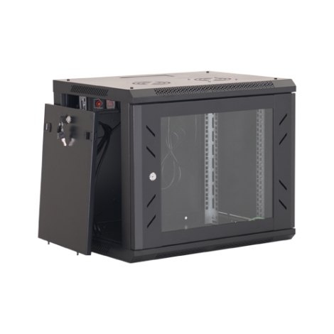 Rack perete 12U 19' 600x450, capacitate incarcare 80 Kg, negru - ASYTECH Networking ASY-12U-6045W - imagine 2