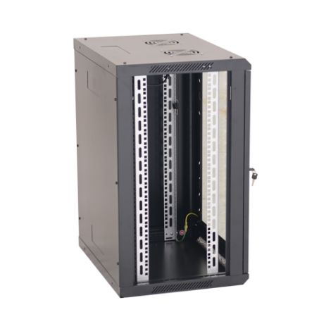 Rack perete 18U 19' 600x600, capacitate incarcare 80 Kg, negru - ASYTECH Networking ASY-18U-6060W - imagine 2