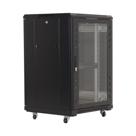 Rack podea 18U 19' 600x800, capacitate incarcare 500 Kg, negru - ASYTECH Networking ASY-18U-6080E - imagine 2