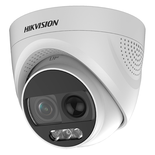 Camera ColorVU AnalogHD 2MP cu PIR si alarma incorporata, lentila 2.8mm, lumina alba 20 m - HIKVISION DS-2CE72DFT-PIRXOF28