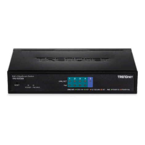 Switch 4 Gigabit PoE+ 31W, 1 port uplink Gigabit- TRENDnet TPE-TG50ES - imagine 2