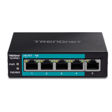 Switch 4 porturi Fast Ethernet Long Range 250m PoE+ 60W, 1 port Fast Ethernet - TRENDnet TE-FP051 - imagine 2