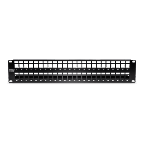 Patch Panel ecranat 48 porturi blank keystone 2U - TRENDnet TC-KP48S - imagine 2