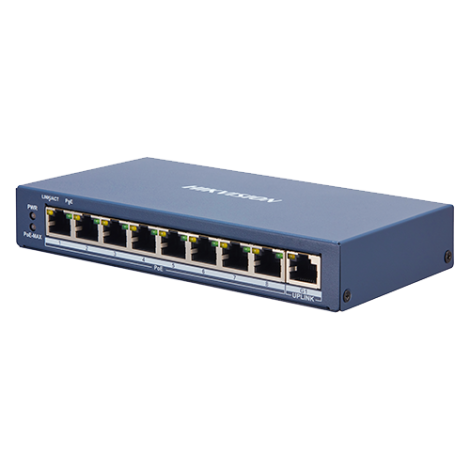 Switch 8 porturi PoE, 1 port uplink RJ45, SMART Management - HIKVISION DS-3E1309P-EI - imagine 3