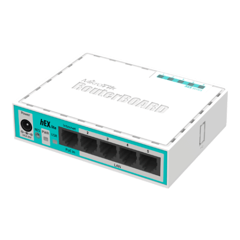 Router hEX Lite, 5 x Fast Ethernet, RouterOS L4 - Mikrotik RB750r2