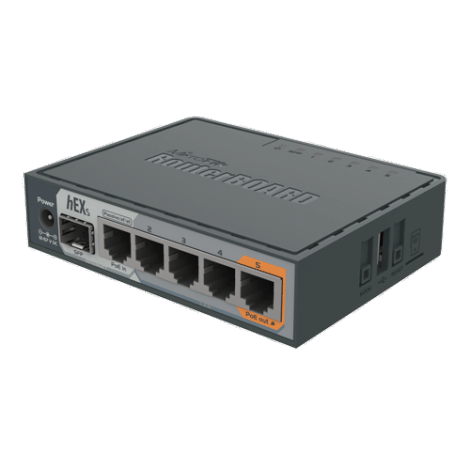 Router hEX S, 5 x Gigabit, 1 xSFP, RouterOS L4 - Mikrotik RB760iGS