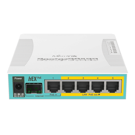 Router hEX PoE, 5 x Gigabit 4 PoE, 1 x SFP, RouterOS L4 - Mikrotik RB960PGS - imagine 2