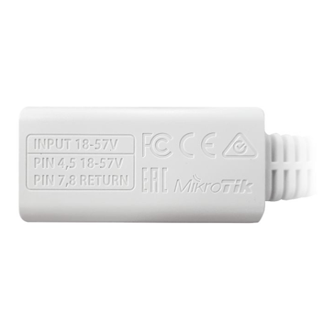 Injector PoE pasiv 18-57V, Gigabit - Mikrotik RBGPOE - imagine 2