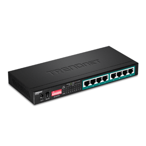 Switch 8 porturi Gigabit Long Range 200m PoE+ - TRENDnet TPE-LG80