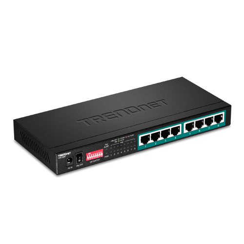 Switch 8 porturi Gigabit Long Range 200m PoE+ - TRENDnet TPE-LG80
