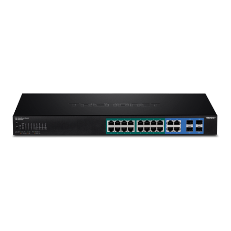 Switch Web Smart, 16 x Gigabit PoE+, 4 x Gigabit/SFP, putere 370W - TRENDnet TPE-1620WSF - imagine 2