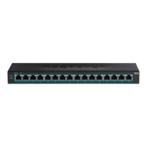 Switch 16 porturi Gigabit PoE/PoE+ 123W - TRENDnet TPE-TG160H - imagine 2