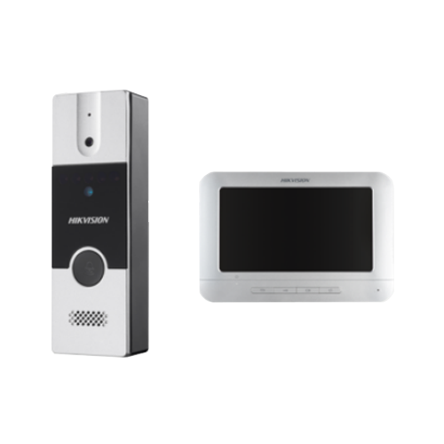 Kit videointerfon analogic 7'', conectare 4 fire - HIKVISION DS-KIS202T