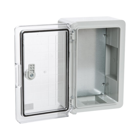 Cutie distributie IP65 din ABS gri, usa transparenta, placa metalica, 200x300x130 mm PP3011 - imagine 3