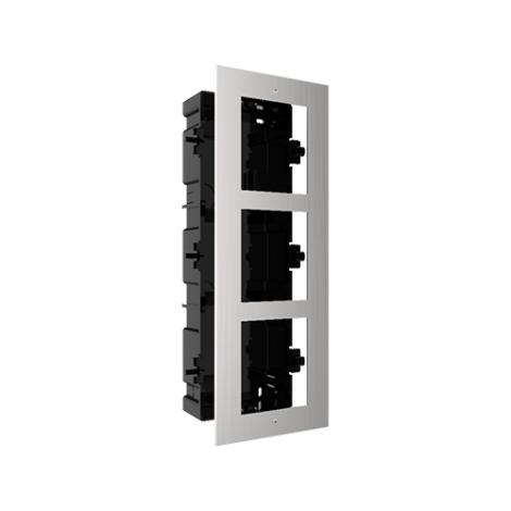 Rama montaj ingropat din otel inoxidabil, 3 module, pentru Interfon modular - HIKVISION DS-KD-ACF3-S