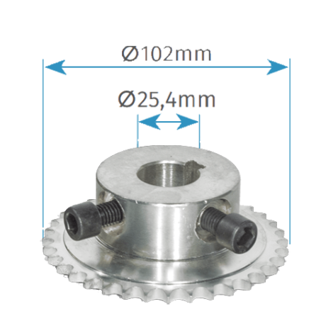 Pinion 24 dinti, pentru motoarele portilor sectionale - MOTORLINE PDP24 - imagine 2