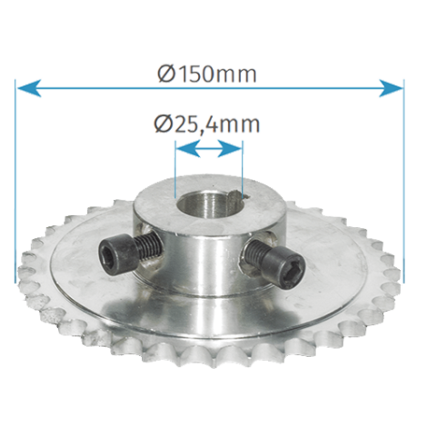 Pinion 36 dinti, pentru motoarele portilor sectionale - MOTORLINE PDP36 - imagine 2