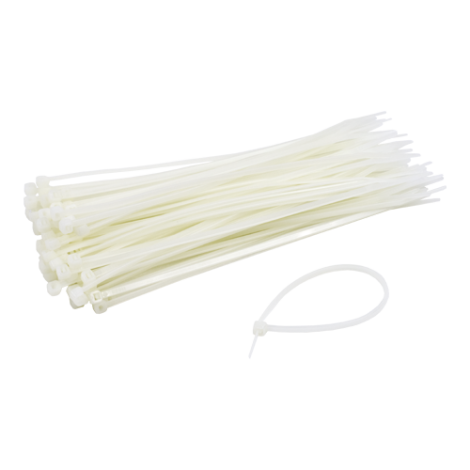 Coliere de plastic 150x2.5 mm, ALB, 100 buc TCP-150-2.5-W