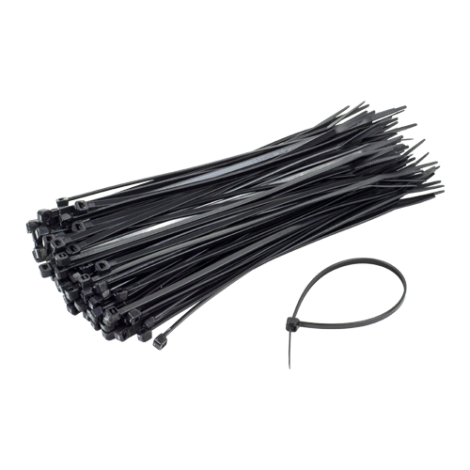Coliere de plastic 150x2.5 mm, NEGRU, 100 buc TCP-150-2.5-B