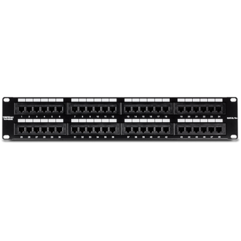 Patch Panel 48 porturi RJ45 UTP 19', Cat5/5e - TRENDnet TC-P48C5E