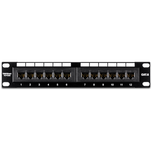 Patch Panel 12 porturi RJ45 UTP 10', Cat6 - TRENDnet TC-P12C6