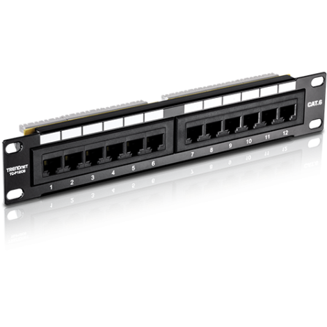 Patch Panel 12 porturi RJ45 UTP 10', Cat6 - TRENDnet TC-P12C6 - imagine 3