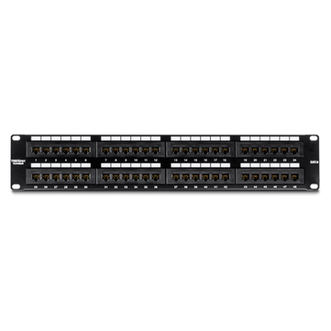 Patch Panel 48 porturi RJ45 UTP, Cat6 - TRENDnet TC-P48C6