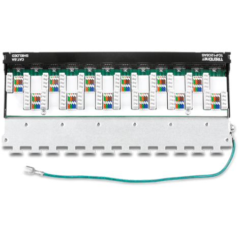 Patch Panel Wall Mount, 12 porturi RJ45 UTP, Cat6a, Ecranat, 0.5U - TRENDnet TC-P12C6AS - imagine 4