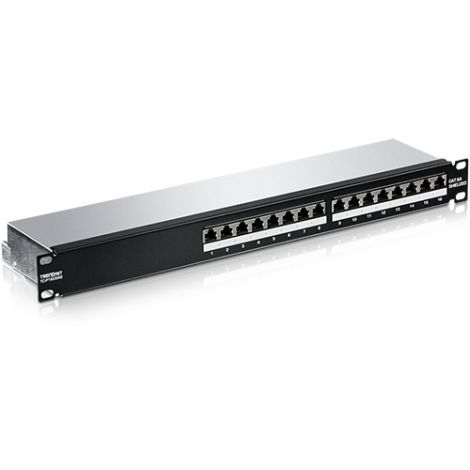 Patch Panel 16 porturi RJ45 UTP, Cat6a, Ecranat, 1U - TRENDnet TC-P16C6AS - imagine 2
