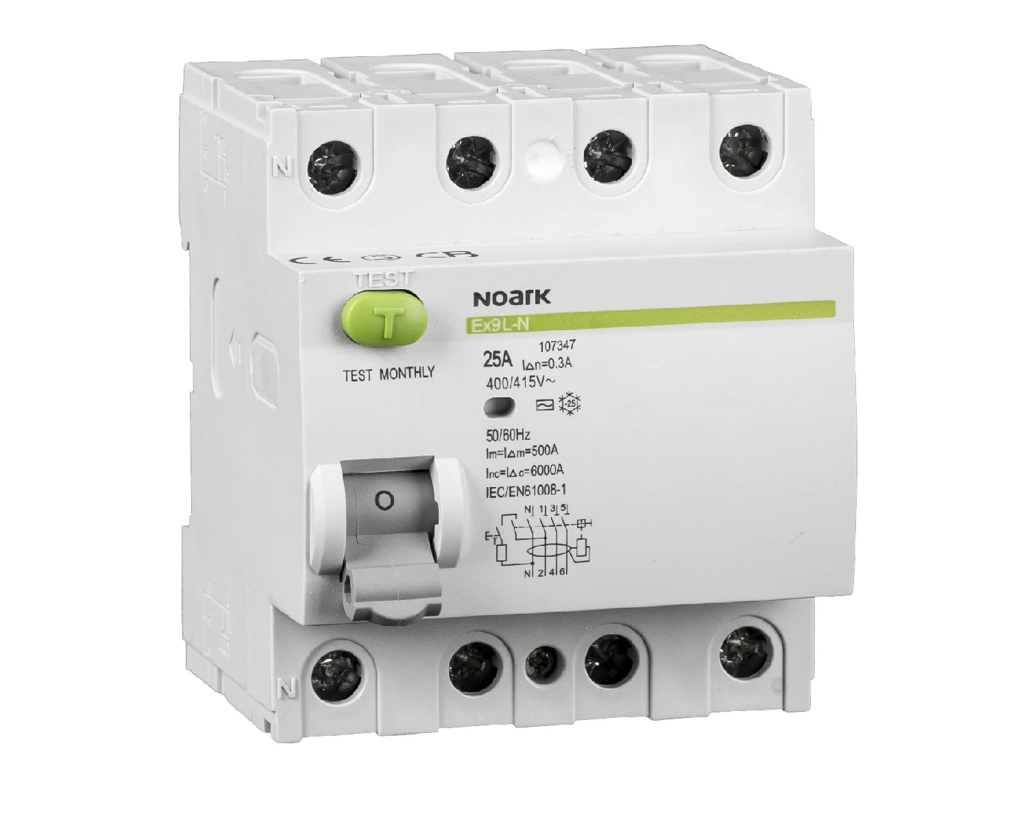 Întreruptoare diferențiale Ex9L-N 4P 63A 100mA