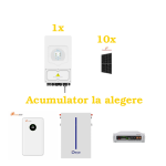 Kit Invertor 5 KW DEYE SUN-5K-SG03LP1-EU, 10 x Panou fotovoltaic 510W Canadian Solar CS6.2-54TM-510, Acumulator Optional