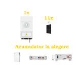 Kit Invertor 5 KW DEYE SUN-5K-SG03LP1-EU, 11 x Panou fotovoltaic Canadian Solar CS6.2-48TD-460, Acumulator Optional