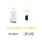 Kit Invertor 6 KW DEYE SUN-6K-SG03LP1-EU, 14 x Panou fotovoltaic Canadian Solar CS6.2-48TD-460, Acumulator Optional