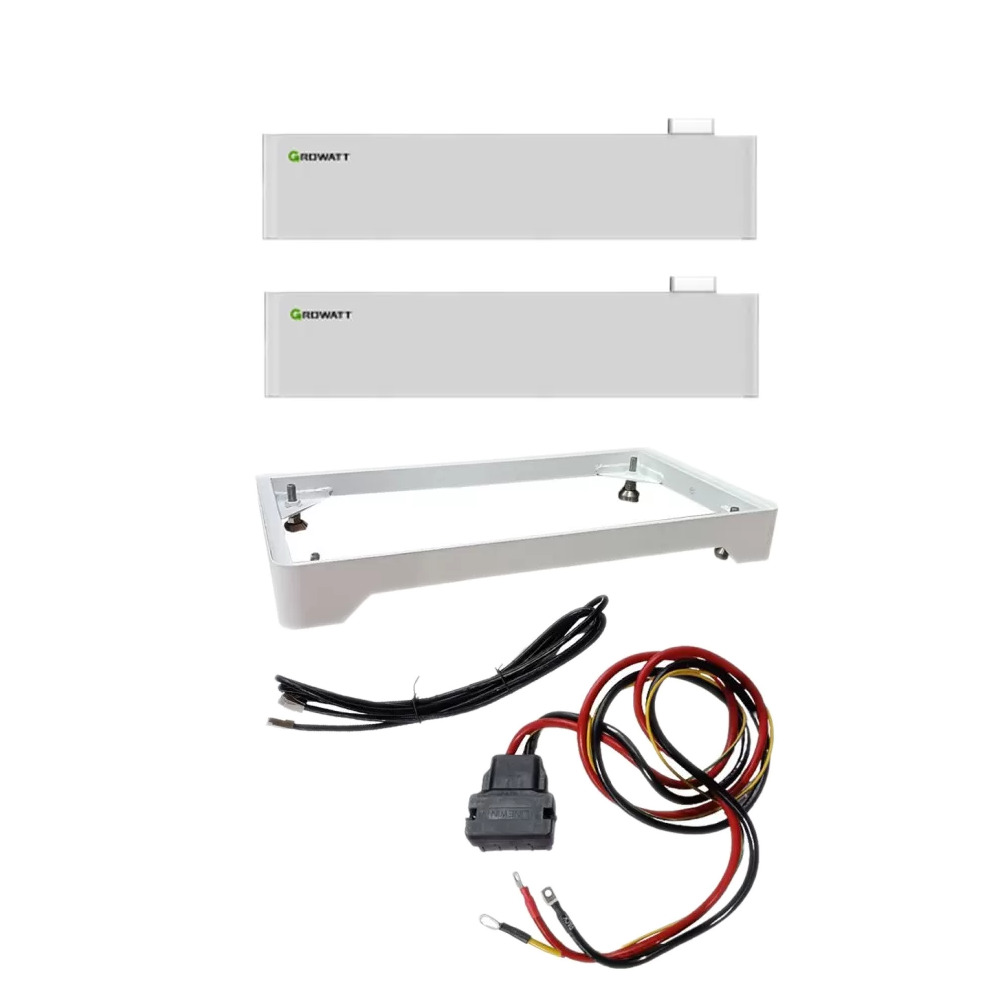 Kit 2x Acumulator Growatt AXE 5.0L-C1 LiFePo4, 5 kWh + Baza si cabluri conexiune - 10 kWh