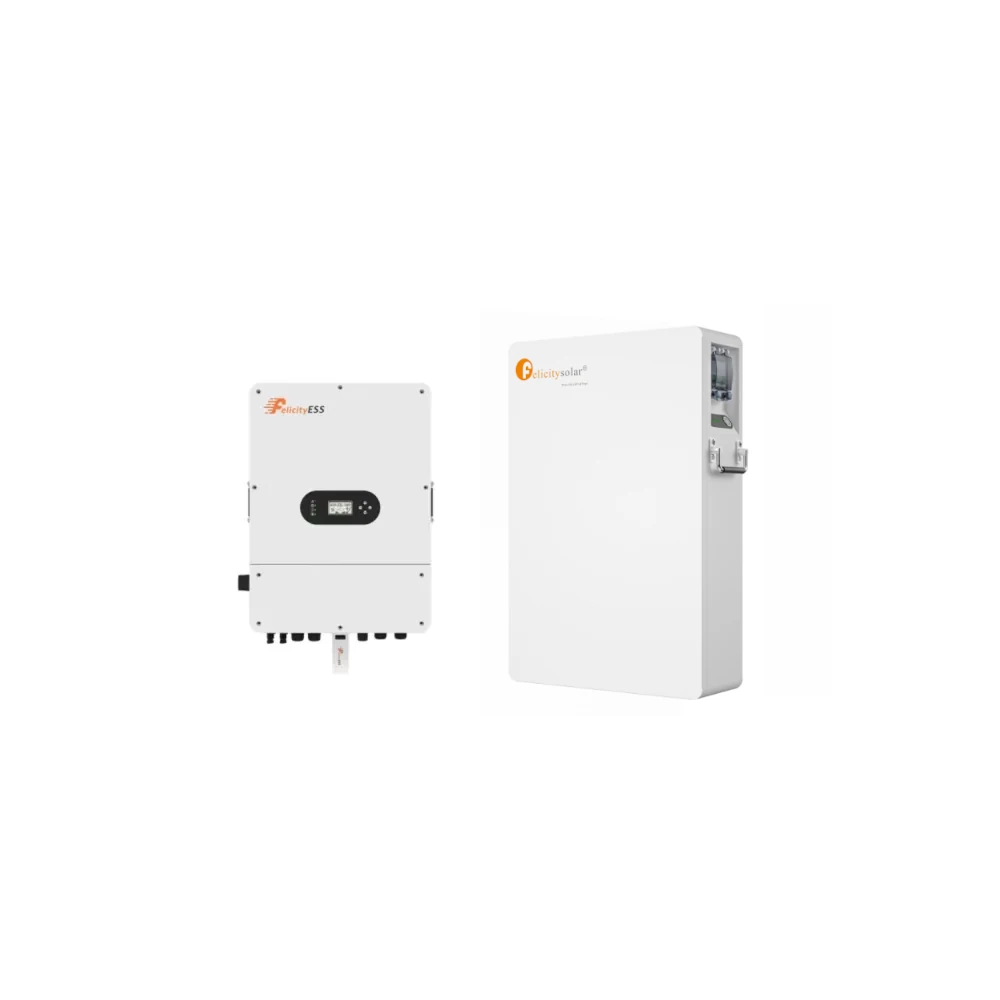 Kit Invertor Felicity Solar 5kW T-REX-5KLP1G01 Hibrid, monofazat si Acumulator Felicity LPBA48100-OL, 5.12kWh low-voltage